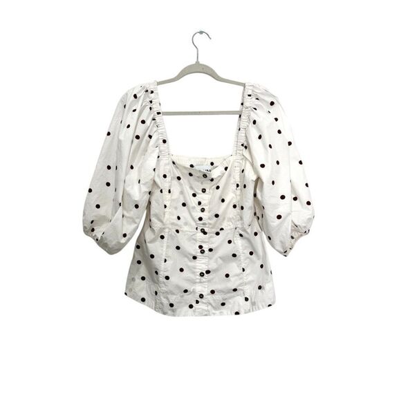 GANNI Polka Dot Puff Sleeve Top - Picture 7 of 11